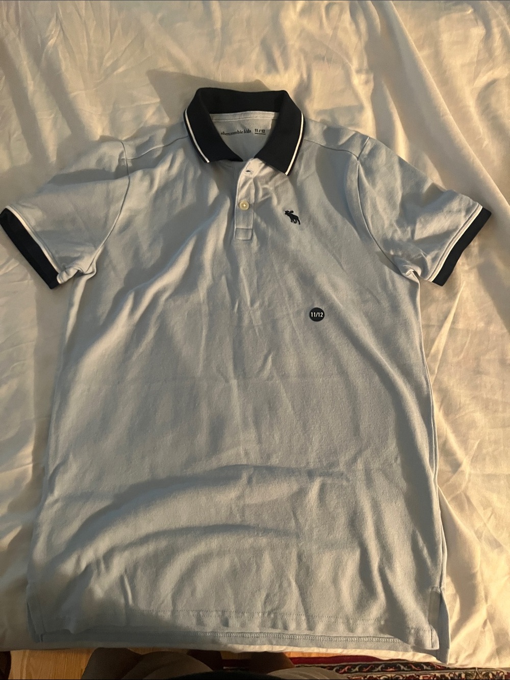 Abercrombie & Fitch kids Light Blue Polo with Navy Collar